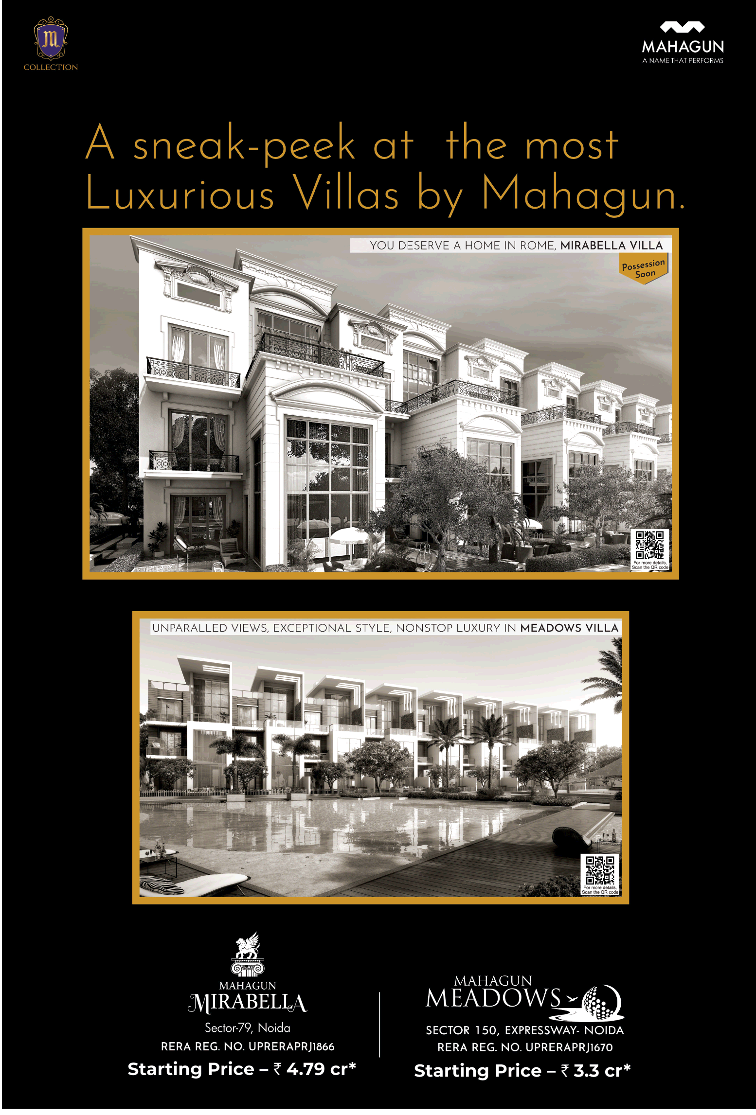 Invest in luxurious villas at Mahagun Mirabella & Mahagun Meadows in Noida
